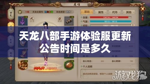 天龙八部手游体验服更新公告时间是多久