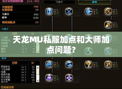 天龙MU私服加点和大师加点问题？