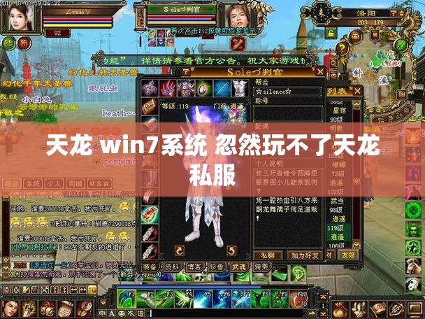 天龙 win7系统 忽然玩不了天龙私服