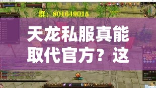 天龙私服真能取代官方？这些秘密你可知晓？