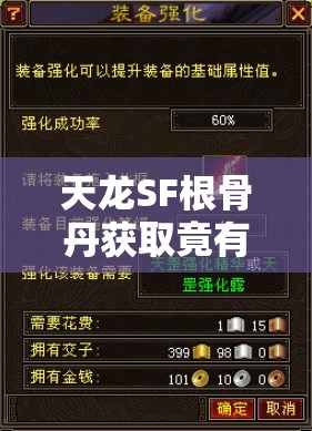 天龙SF根骨丹获取竟有捷径？